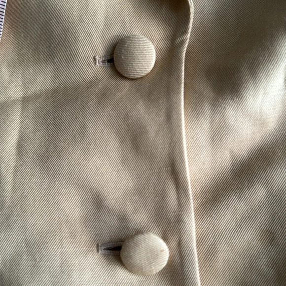 Vintage Guy Laroche Paris Cotton & silk blazer short sleeve cream size small - Picture 7 of 12
